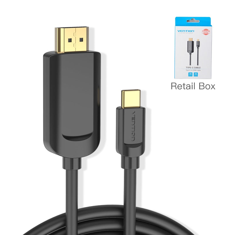 Vention USB C to HDMI Cable 4K Type c HDMI Thunderbolt 3 Adapter for MacBook Samsung Galaxy S10/S9 Huawei Honor Type c to HDMI