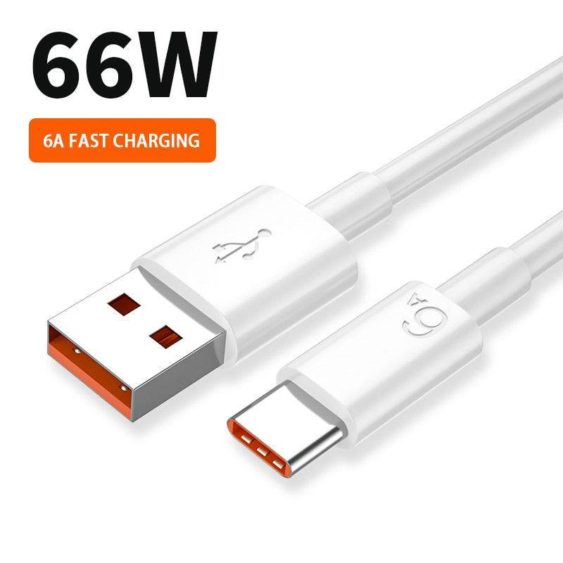 6A Fast Charging Usb C Cable for Xiaomi Mi 12 Redmi POCO Huawei Mobile Phone Accessories Type C Cable Phone Charger USB Cable