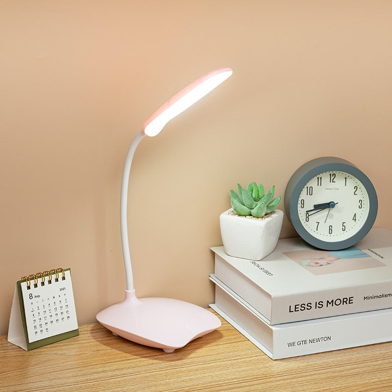 Led Desk Lamp USB Powered Table Light Touch Dimming Portable Lamp 3 Color Stepless Dimmable Eye Protection Bedroom Bedside Lamp