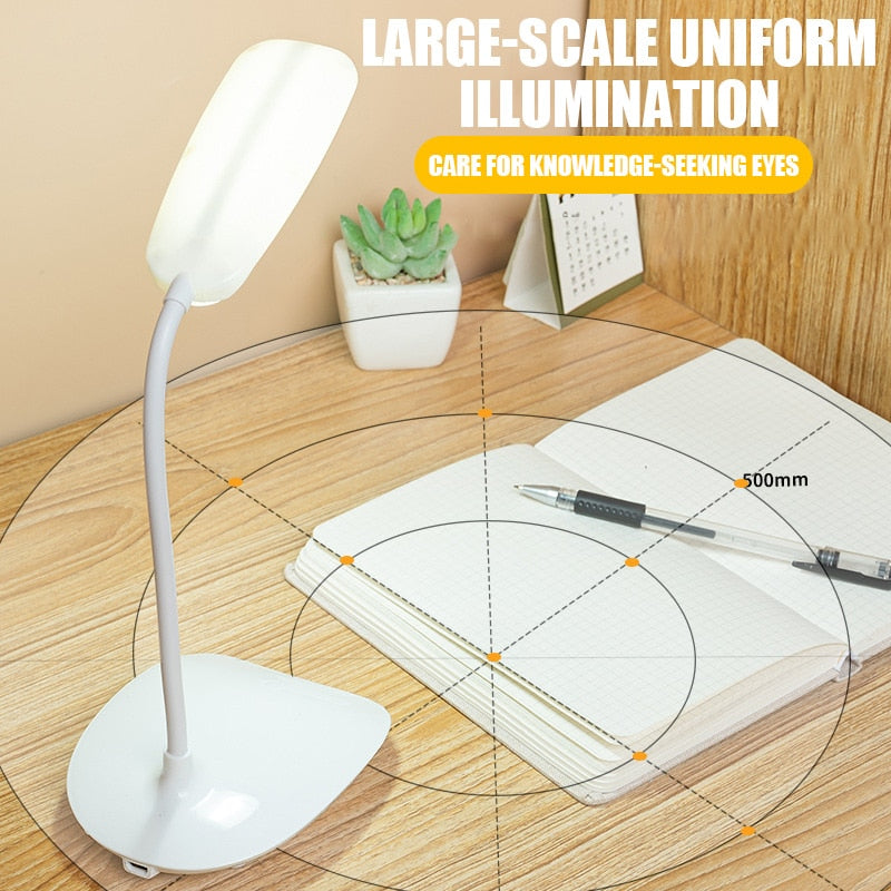 Led Desk Lamp USB Powered Table Light Touch Dimming Portable Lamp 3 Color Stepless Dimmable Eye Protection Bedroom Bedside Lamp