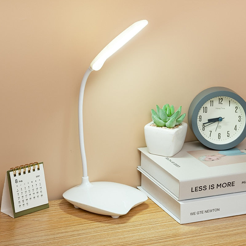 Led Desk Lamp USB Powered Table Light Touch Dimming Portable Lamp 3 Color Stepless Dimmable Eye Protection Bedroom Bedside Lamp