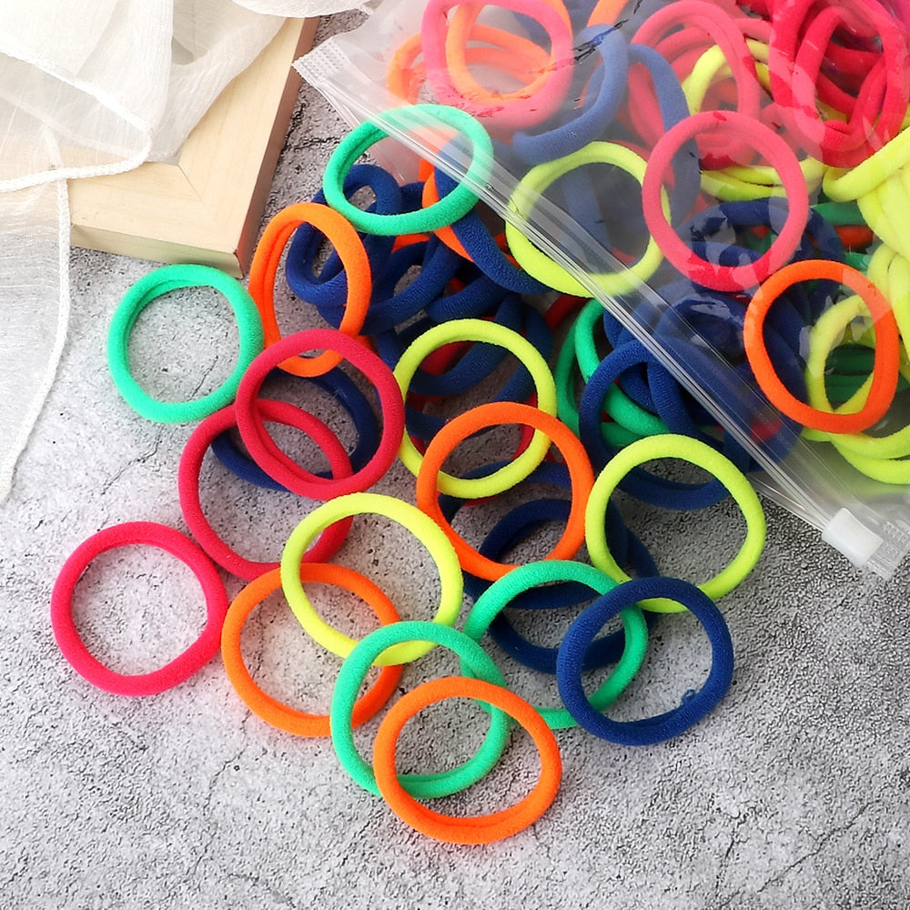 50PCS/Set Women Girls Basic Hair Bands 4cm Simple Solid Colors Elastic Headband Hair Ropes Ties Hair Accessories Ponytail Holder