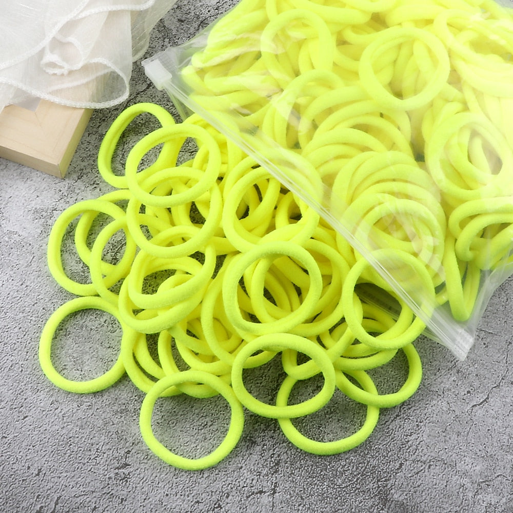 50PCS/Set Women Girls Basic Hair Bands 4cm Simple Solid Colors Elastic Headband Hair Ropes Ties Hair Accessories Ponytail Holder