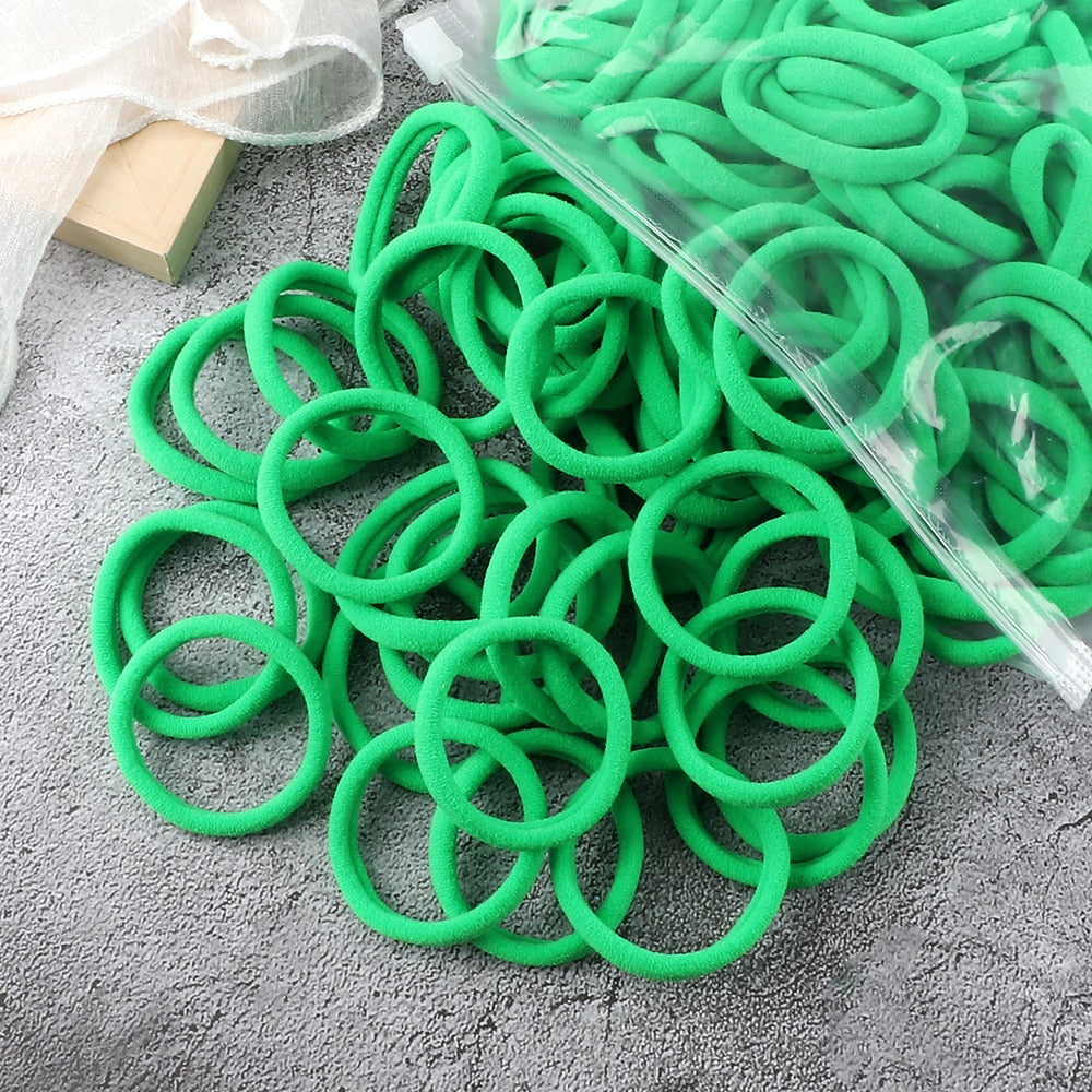 50PCS/Set Women Girls Basic Hair Bands 4cm Simple Solid Colors Elastic Headband Hair Ropes Ties Hair Accessories Ponytail Holder