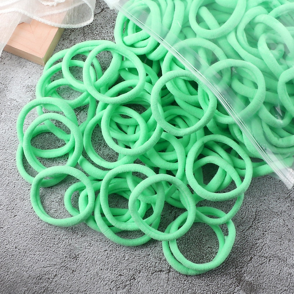 50PCS/Set Women Girls Basic Hair Bands 4cm Simple Solid Colors Elastic Headband Hair Ropes Ties Hair Accessories Ponytail Holder